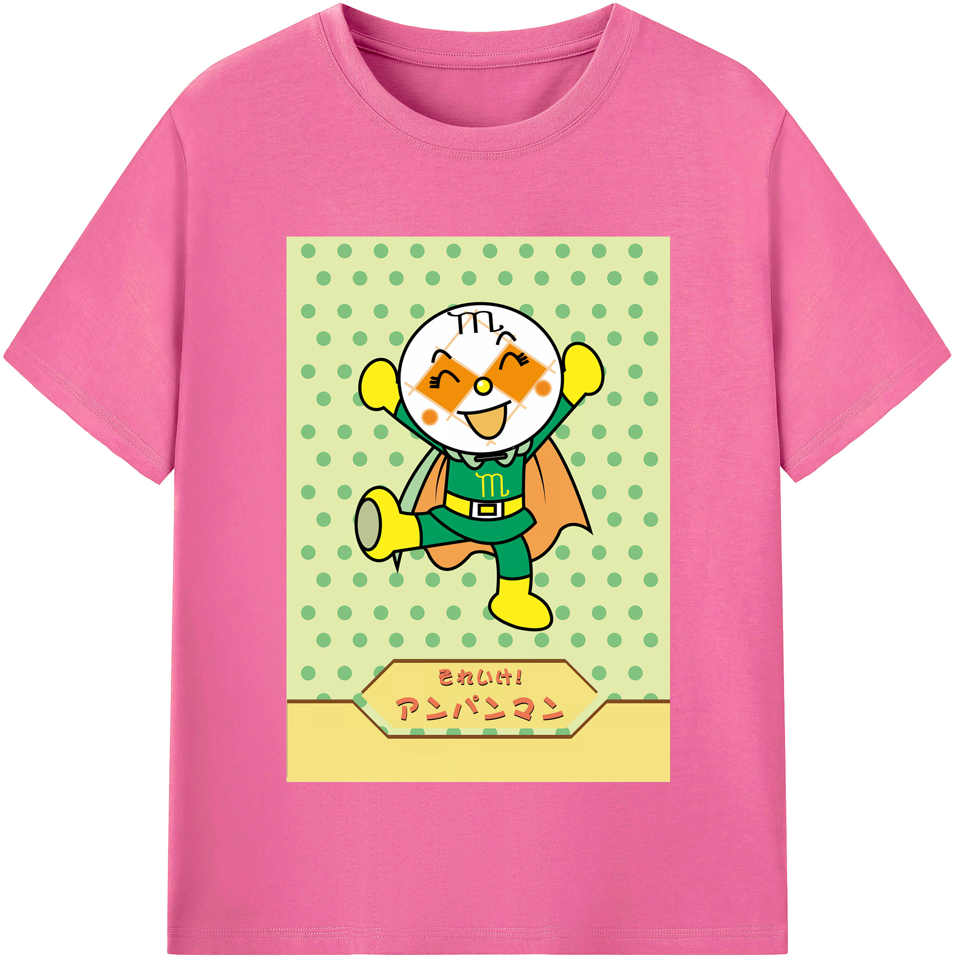 （画像用） アンパンマン Anpanman レディースカジュアルプリントTシャツ（綿100％）